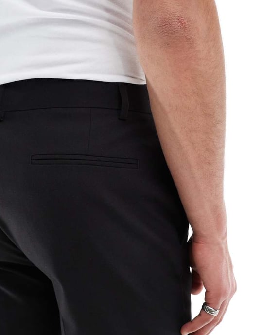 ASOS DESIGN tapered suit trousers in black - Image 2