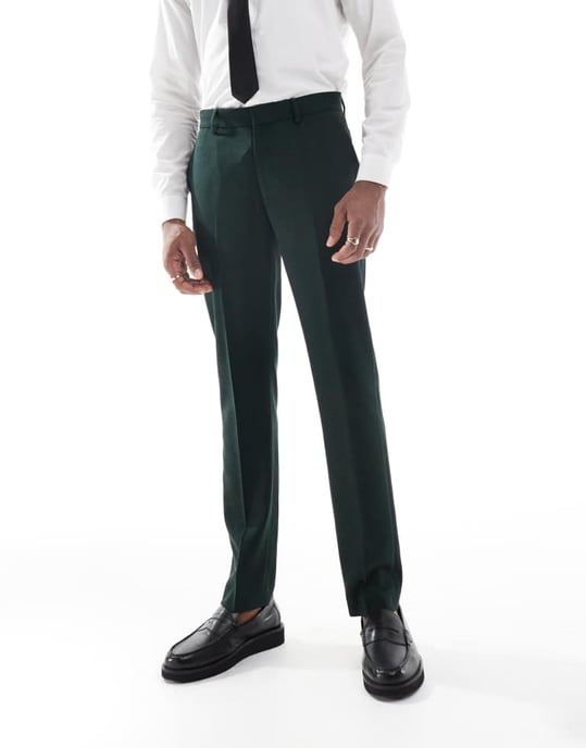 ASOS DESIGN wedding skinny suit trousers in green - Image 2