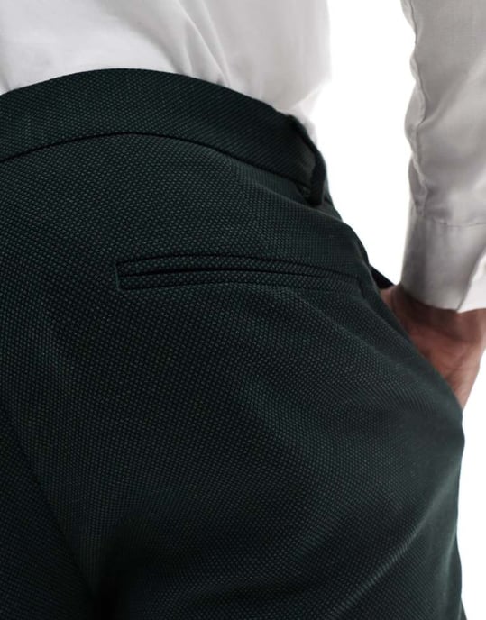 ASOS DESIGN wedding skinny suit trousers in green - Image 3