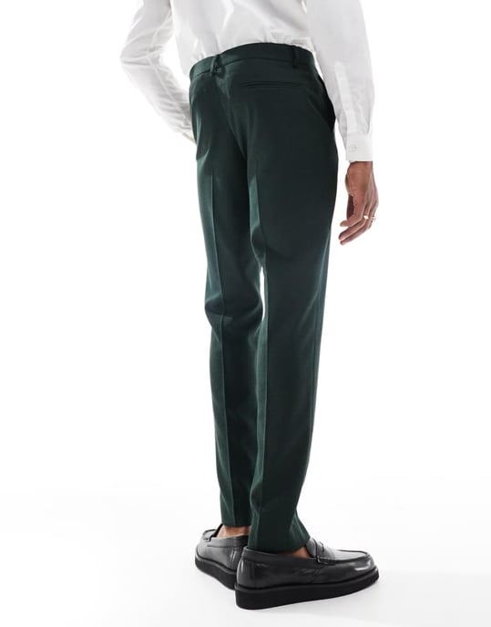 ASOS DESIGN wedding skinny suit trousers in green - Image 4