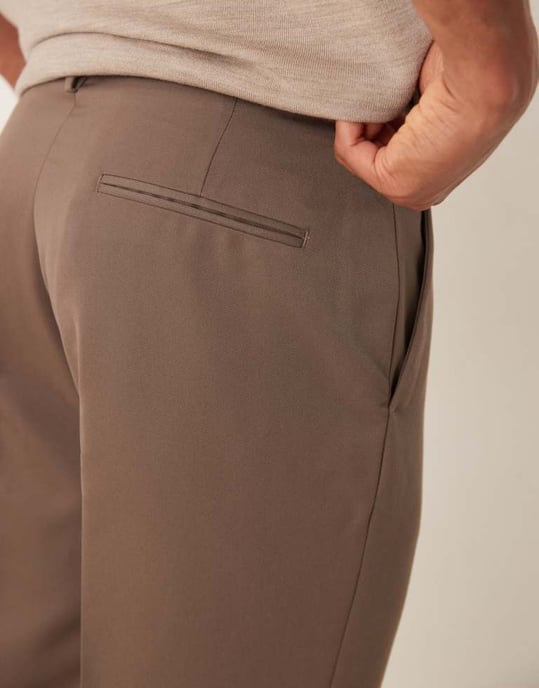 ASOS DESIGN smart tapered fit trousers in brown - Image 3