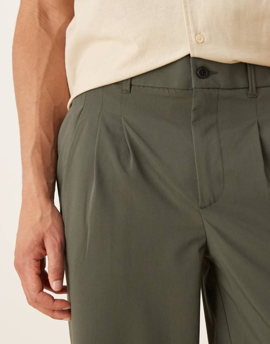 ASOS DESIGN oversized tapered trouser in green - Image 4