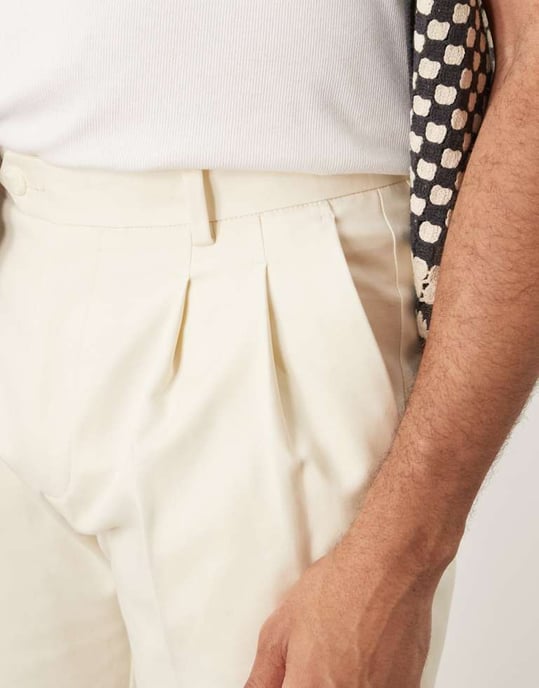 ASOS DESIGN smart tapered cotton chino trousers in white - Image 3