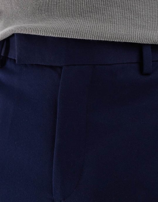 ASOS DESIGN smart relaxed tapered fit trousers in navy - Image 4