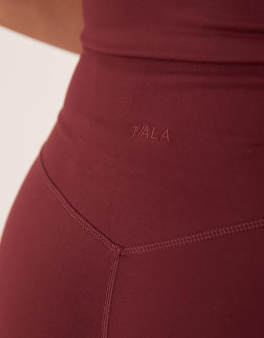 TALA DayFlex wrap high waisted flared yoga pant in burgundy - Image 4