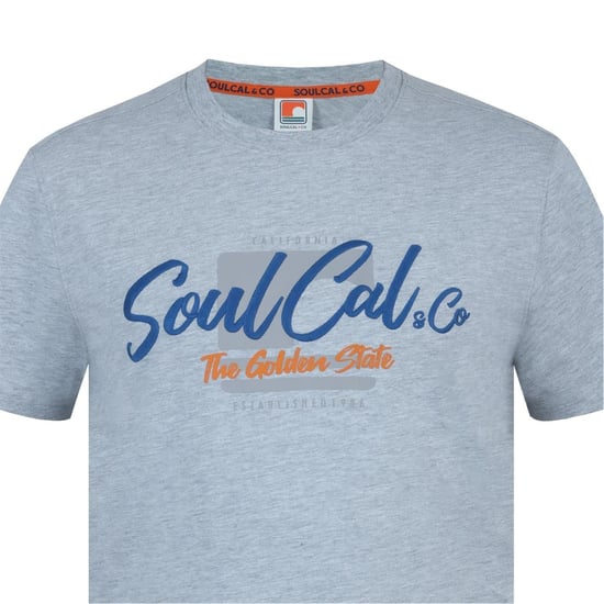 SoulCal Mens Back Print T-Shirt (Grey Marl) - Image 4