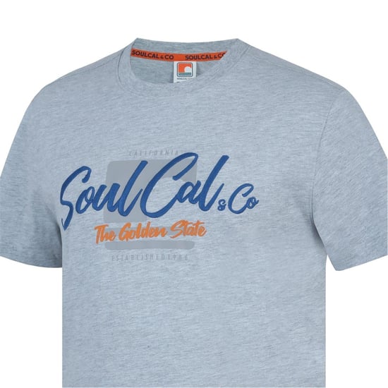 SoulCal Mens Back Print T-Shirt (Grey Marl) - Image 5