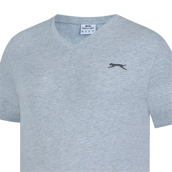 Slazenger Heren Geborduurd Logo Katoenen T-Shirt (Grijze Mergel) - Image 3