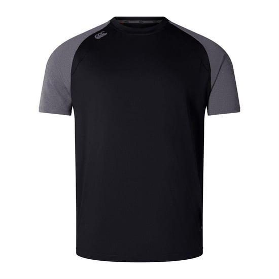 Canterbury Mens Elt Crew Neck Slim Raglan Athletic T-Shirt (Black Marl) - Image 1
