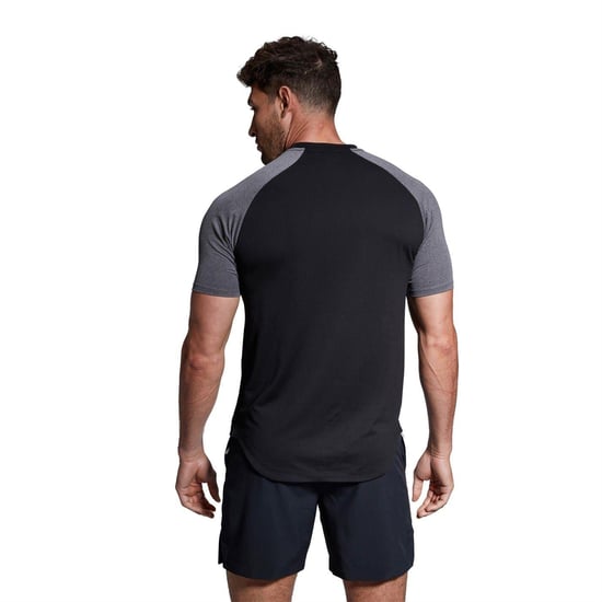 Canterbury Mens Elt Crew Neck Slim Raglan Athletic T-Shirt (Black Marl) - Image 2