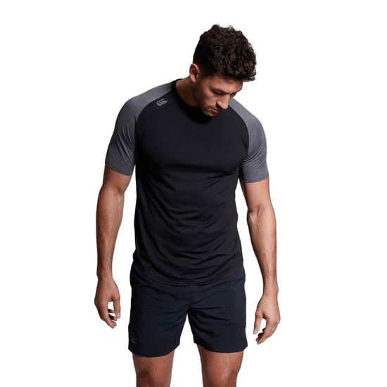 Canterbury Mens Elt Crew Neck Slim Raglan Athletic T-Shirt (Black Marl) - Image 4