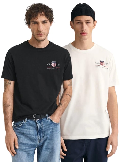 Gant | 2 Pack Mens Embroidered Archive Shield T-Shirt - Image 1