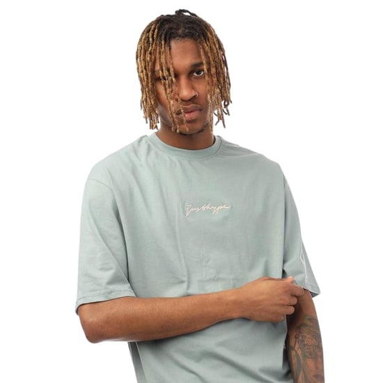 Hype Mens Signature Logo Oversized T-Shirt (Moss) - Image 3