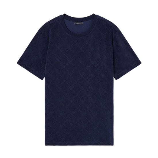 Emporio Armani EA7 Heren Diamond Jacquard T-Shirt (Marine) - Image 1