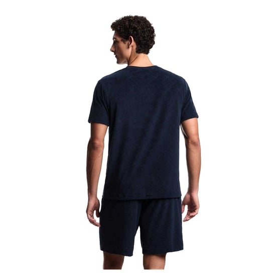 Emporio Armani EA7 Heren Diamond Jacquard T-Shirt (Marine) - Image 2