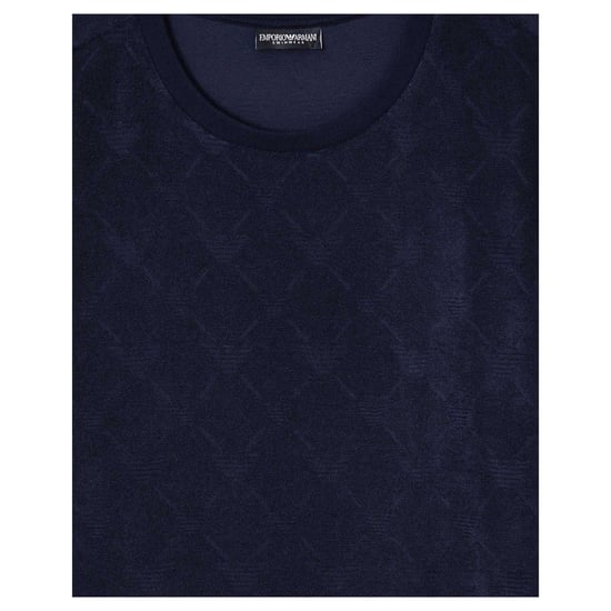 Emporio Armani EA7 Heren Diamond Jacquard T-Shirt (Marine) - Image 3