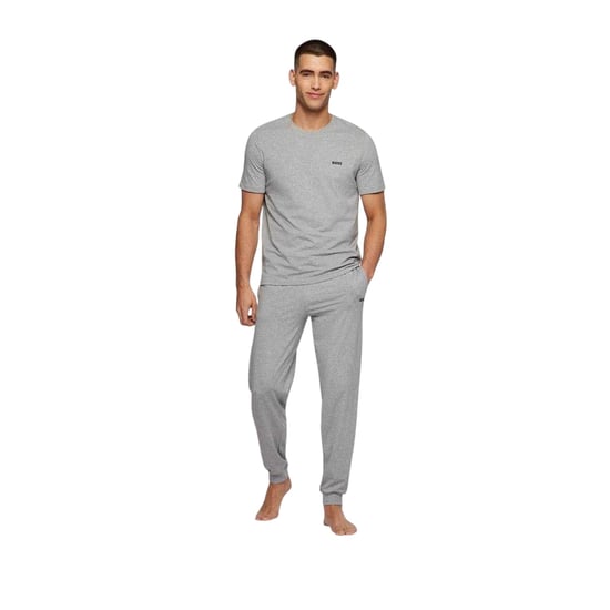 Boss Mens Mixmatch Crew Neck Short-Sleeved T-Shirt (Medium Grey) - Image 1