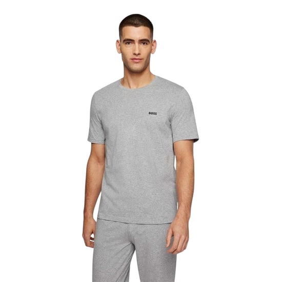 Boss Mens Mixmatch Crew Neck Short-Sleeved T-Shirt (Medium Grey) - Image 4