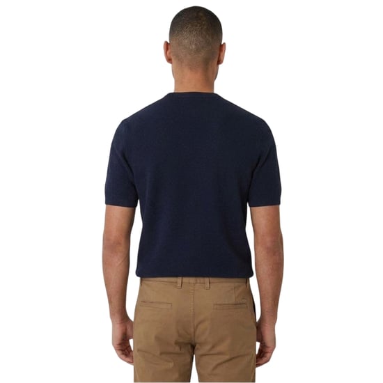 Threadbare Heren Moss Stitch Crew Hals T-shirt (Marine) - Image 2