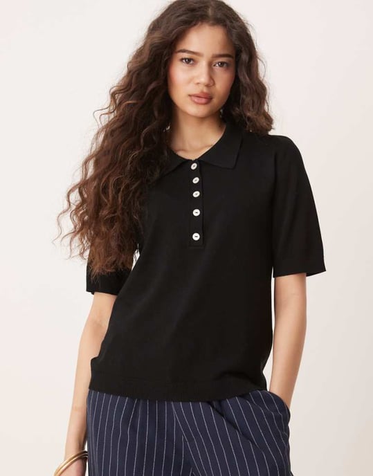 JDY polo in black - Image 1