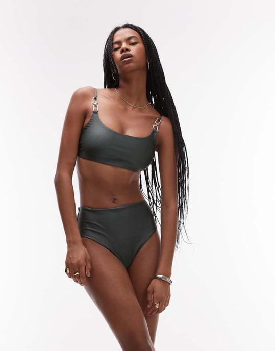 Allsaints talaria bikinibottom in fir green - Image 1
