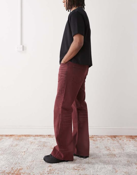 Cheap Monday x Landon Barker Boo Bootleg jeans in burgundy wash - Image 2