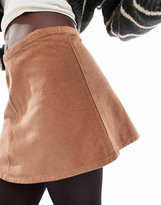 Cotton On cord a-line mini skirt in woodland brown - Image 2