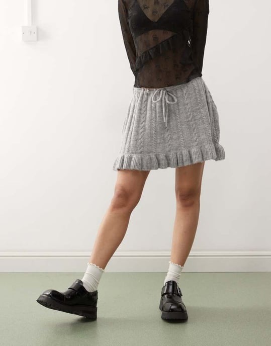 COLLUSION knitted cable mini skirt - Image 2