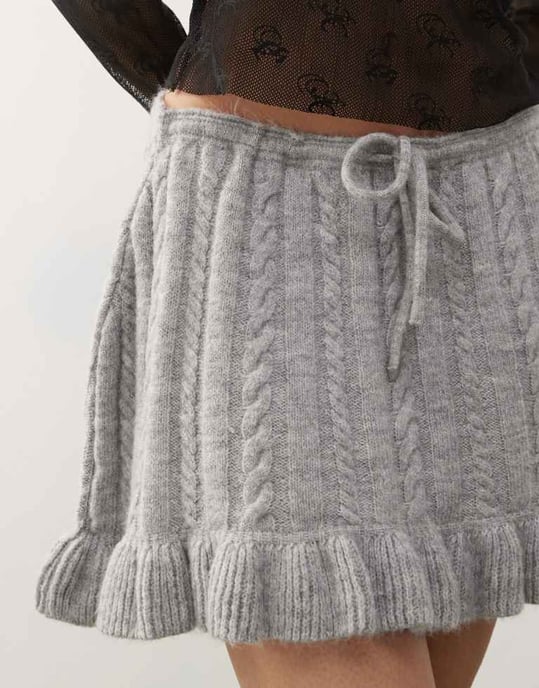 COLLUSION knitted cable mini skirt - Image 3
