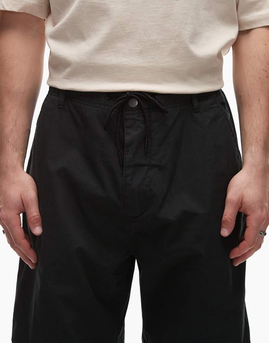 Calvin Klein Jeans drawstring cargo trousers in black - Image 2