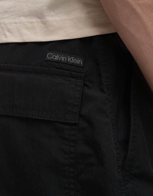 Calvin Klein Jeans drawstring cargo trousers in black - Image 3
