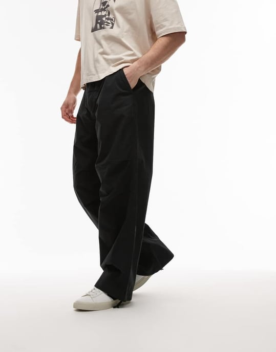Calvin Klein Jeans drawstring cargo trousers in black - Image 4