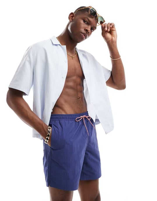 Farah colbert swim shorts in mid blue - Image 2