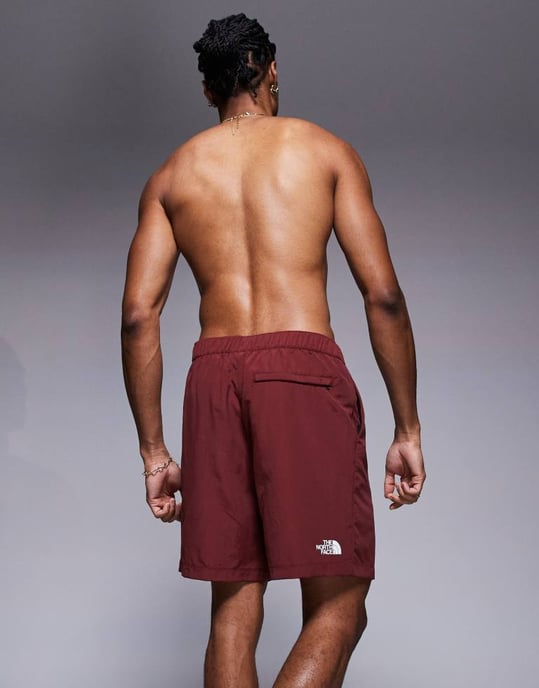 The North Face W logo swimming shorts in burgundy - Image 4