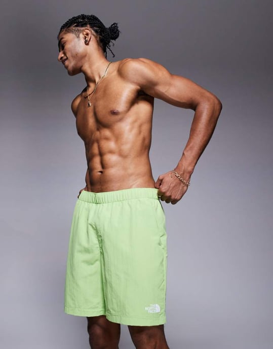 The North Face W logo swimming shorts in green - Image 1