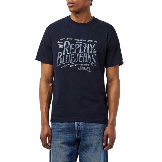 Replay Heren Blauw Jeans T-shirt (Marine) - Image 1