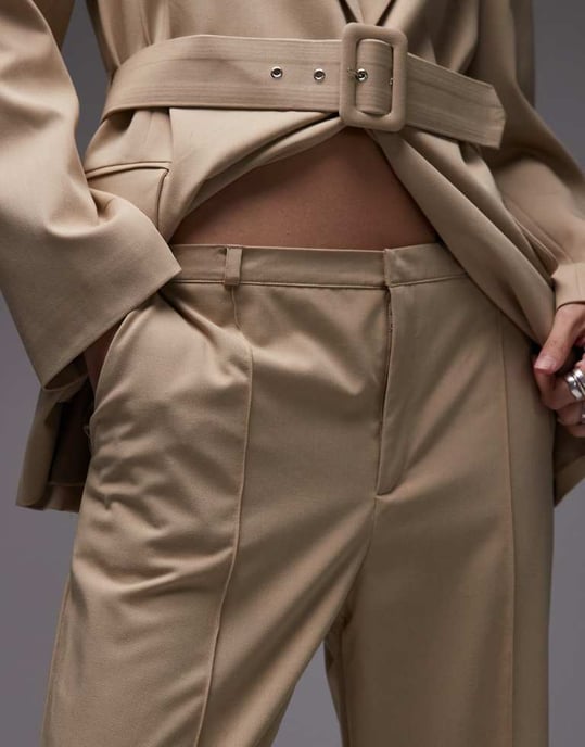 ASOS DESIGN tailored kickflare trouser in camel co ord - Image 4
