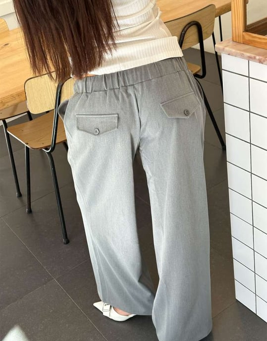 Labelrail x Barbara Ines low rise tailored trousers in light grey - Image 3