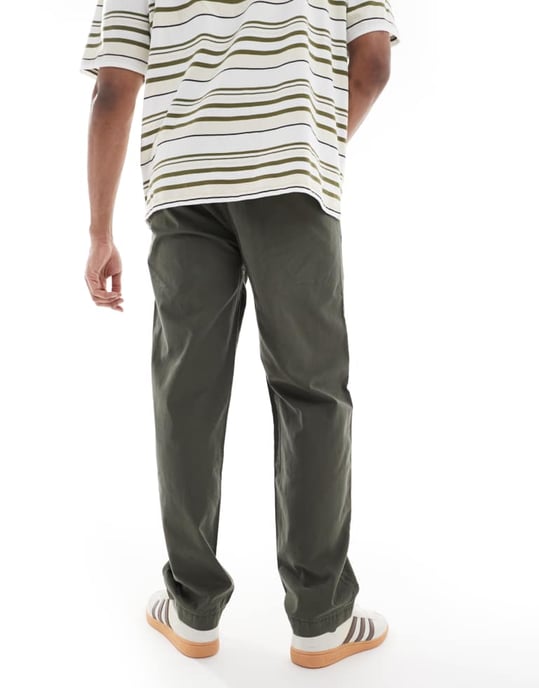 Levi's XX Easy loose cotton linen chinos in dark green - Image 2