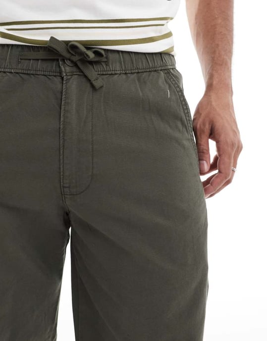 Levi's XX Easy loose cotton linen chinos in dark green - Image 4