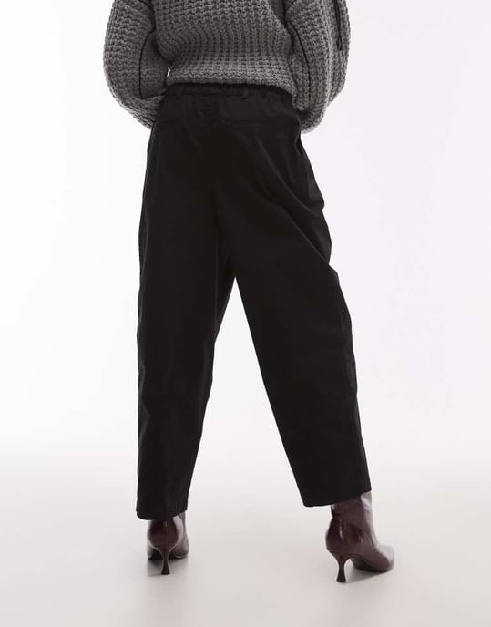 Topshop balloon casual fit trouser in black - Image 2