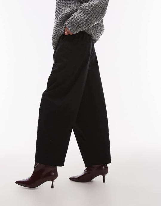 Topshop balloon casual fit trouser in black - Image 3