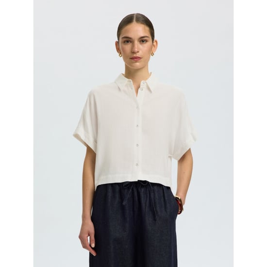 Selected Femme slwviva ss cropped sun shirt noos 16093937 sandshell - Image 4