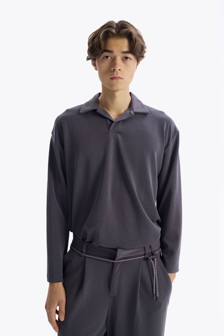 Herr långärmad polo krage T-shirt - Image 2