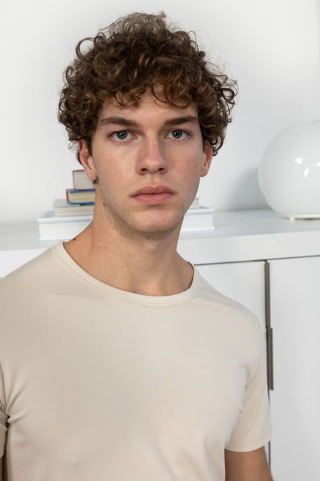 Herr Slim Fit T-shirt i bomull med rund hals - Image 3