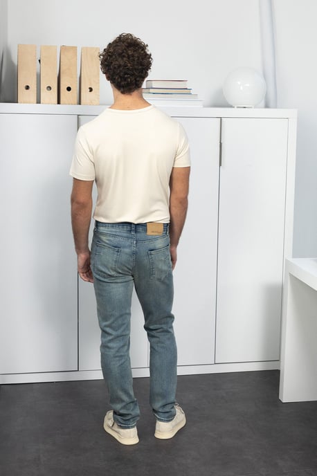 Herr Slim Fit T-shirt i bomull med rund hals - Image 5