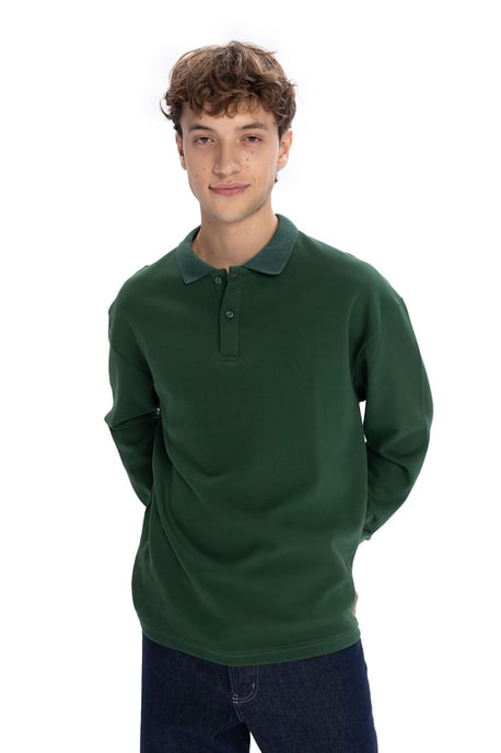 Herr långärmad polo t-shirt - Image 1