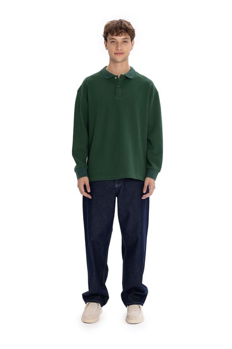 Herr långärmad polo t-shirt - Image 2
