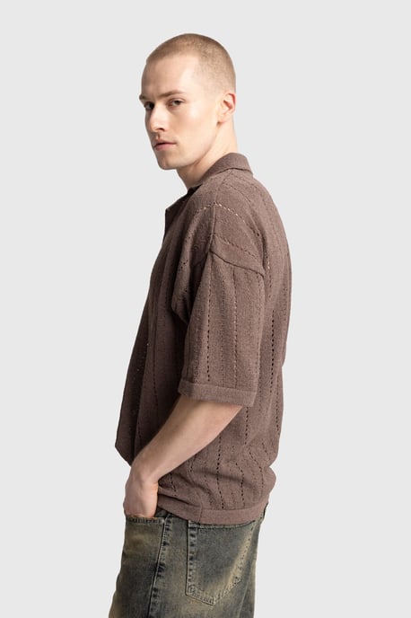 Herrars Avslappnad Bomull Texturerad Polo T-shirt - Image 4