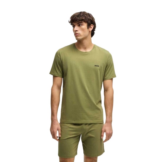 Boss Mens Mixmatch Crew Neck Short-Sleeved T-Shirt (Mid Green) - Image 3